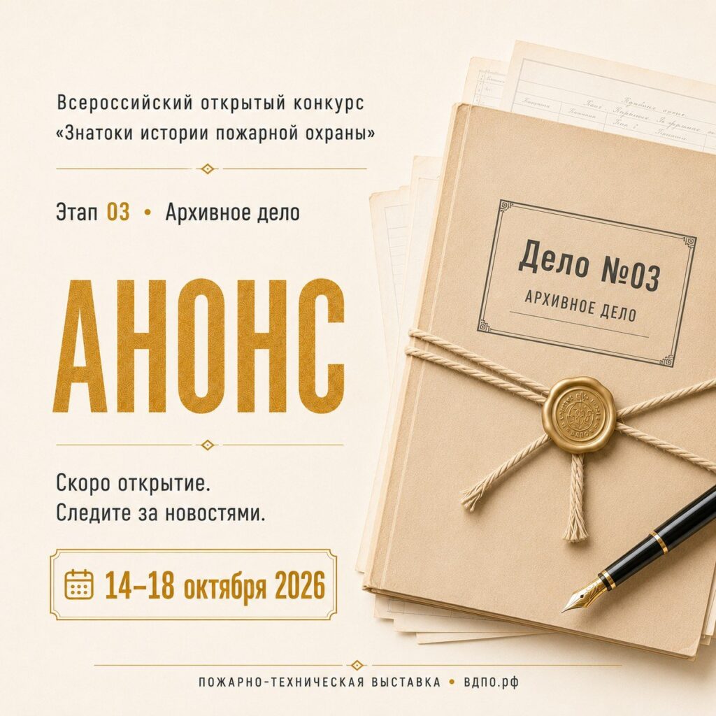 Анонс третьего этапа конкурса «Знатоки истории пожарной охраны»: 14–18 октября 2026